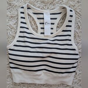 ZYIA Striped Black and White Sports Bra